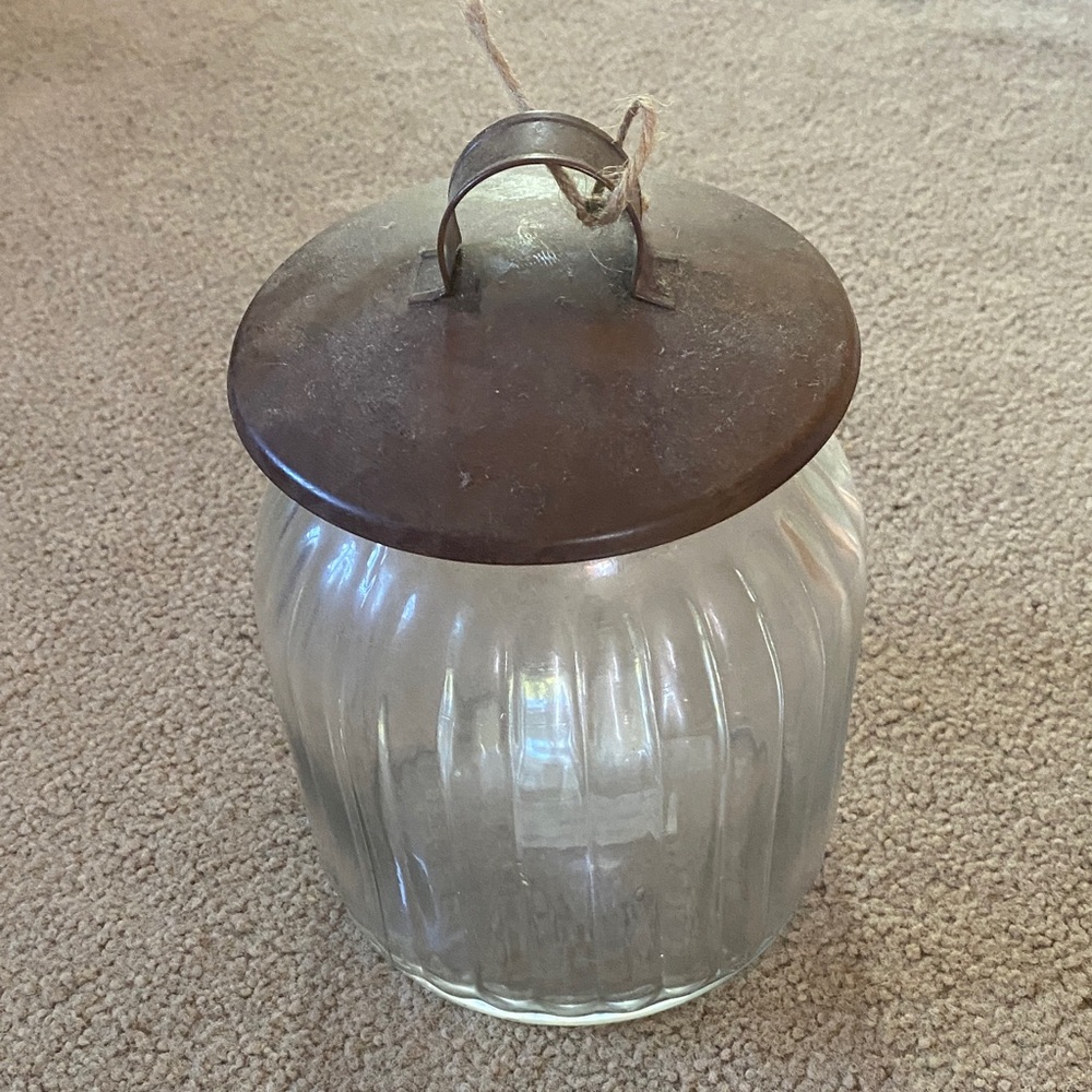 Vintage Glass Jar with Metal Lid